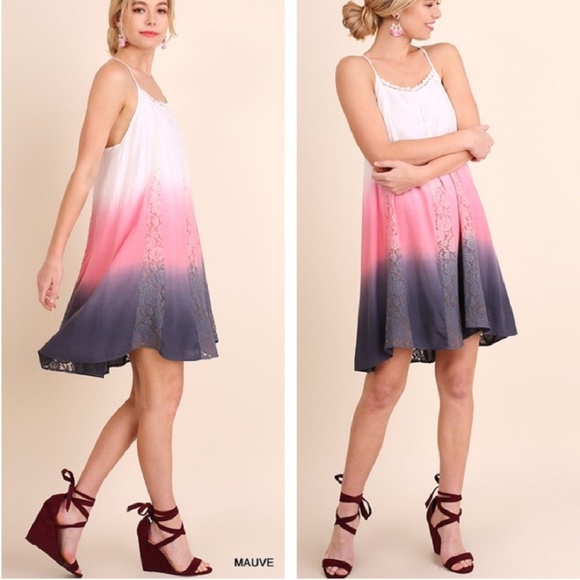 Umgee Dresses & Skirts - Lace Detail Ombre Dress